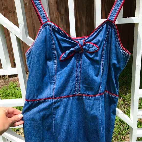 Vintage Denim Summer Dress | Mini Dress | M - Picture 3 of 6